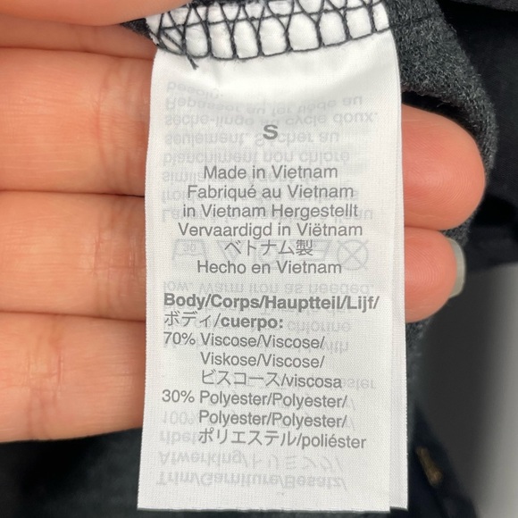 J. Crew Mercantile Gray Black Long Sleeve Layered Tunic Sweater Top - Picture 3 of 6